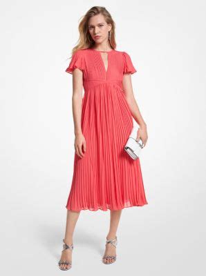 georgette dress michael kors|pleated midi georgette dress.